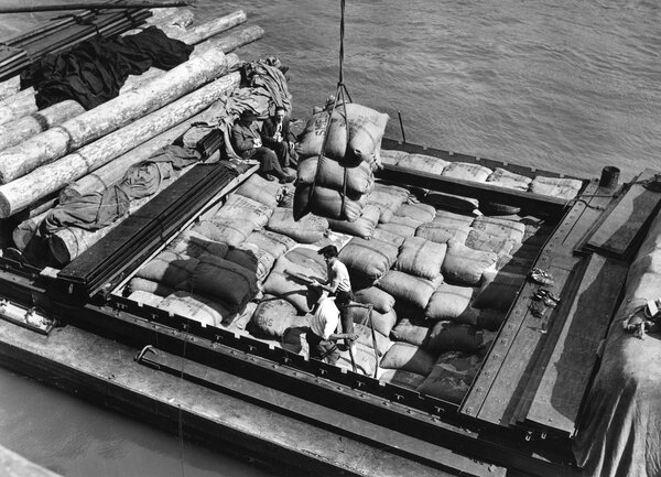 31248 Fruchtverladung im Stromhafen, verm. um 1953